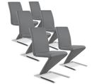 Lot De 6 Chaises Design Delano Gris