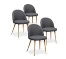 Lot De 4 Chaises Scandinaves Cecilia Tissu Gris Foncé