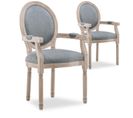 Lot De 2 Fauteuils Médaillon Louis Xvi Tissu Gris