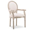 Fauteuil Médaillon Louis Xvi Tissu Beige