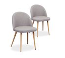 Lot De 2 Chaises Scandinaves Cecilia Tissu Gris