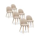 Lot De 6 Chaises Scandinaves Cecilia Tissu Beige