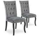 Lot De 2 Chaises Capitonnées Chaza Velours Gris