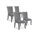 Lot De 4 Chaises Capitonnées Chaza Velours Gris