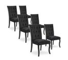 Lot De 6 Chaises Capitonnées Chaza Velours Noir