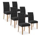 Lot De 6 Chaises Capitonnées Gaya Tissu Noir