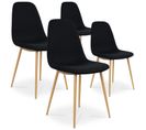 Lot De 4 Chaises Scandinaves Bali Tissu Noir