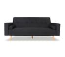 Canapé Convertible Scandinave Tao Tissu Noir