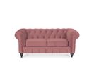 Canapé Chesterfield Velours 2 Places Altesse Vieux Rose