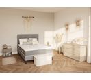 Sommier gris taupe 140x190 cm EPEDA BIEN-ETRE tissu