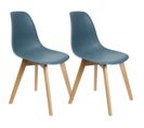 Lot De 2 Chaises Scandinaves Bleu Canard - Melya