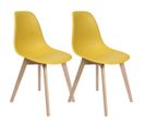 Lot De 2 Chaises Scandinaves Jaune Moutarde - Melya