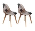 Lot De 2 Chaises Scandinaves Aspect Vieux Cuir - Melo