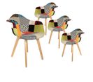 Lot De 4 Fauteuils Scandinaves Multicolore - Patchwork