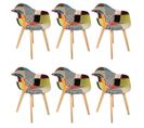 Lot De 6 Fauteuils Scandinaves Multicolore - Patchwork