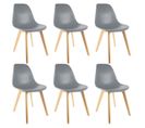 Lot De 6 Chaises Scandinaves Grises - Melya