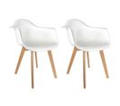 Lot De 2 Fauteuils Assises Blanches - Travis