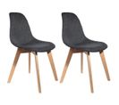 Lot De 2 Chaises Avec Maille Noire Fils Argentés - Stygn