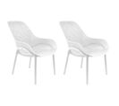 Lot De 2 Fauteuils Coque Plastique Blanche - Monica