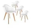 Lot De 4 Fauteuils Assises Blanches - Travis