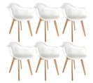 Lot De 6 Fauteuils Assises Blanches - Travis