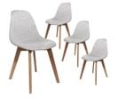 Lot De 4 Chaises Avec Maille Grise - Stygn