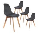 Stygn - Lot De 4 Chaises Avec Maille Noire Fils Argentés - Stygn