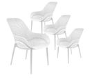 Lot De 4 Fauteuils Coque Plastique Blanche - Monica