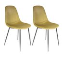 Lot De 2 Chaises Velours Côtelé Jaune Moutarde - Alessia