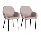 Lot De 2 Fauteuils Velours Côtelé Rose - Alessia