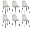 Lot De 6 Chaises Velours Côtelé Gris Clair - Alessia