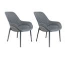 Lot De 2 Fauteuils Coque Plastique Grise - Monica