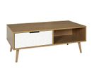 Table Basse Aspect Bois Et Motif Craquelé Blanc - Krak