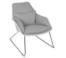 Fauteuil Incliné Gris Coque Blanche - Lounge