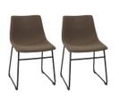 Lot De 2 Chaises Coutures Apparentes Marron - Sandy