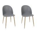 Lot De 2 Chaises Scandinaves Grises - Maddy