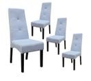 Lot De 4 Chaises Gris Clair Capitonnées - Dallas