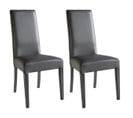 Lot De 2 Chaises Simili Gris Et Pieds Laqués - Torino