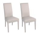 Lot De 2 Chaises Simili Gris Clair Et Pieds Laqués - Torino