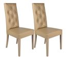 Lot De 2 Chaises Simili Taupe Et Pieds Laqués - Trevi