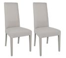 Lot De 2 Chaises Tissu Gris Perlé Et Pieds Laqués - Lascala