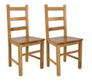 Lot De 2 Chaises Teinté Chêne Et Assises En Bois - Orta