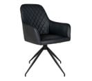 Fauteuil Pivotant Simili Noir Et Piétement Acier - Karbo