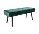 Banc 2 Places Velours Vert Foncé Et Pieds Métal - Gemina