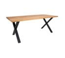 Table Repas 200cm Plateau Chêne Et Pieds Acier - Lunel