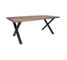 Table Repas 200cm Plateau Chêne Grisé Et Pieds Acier - Lunel