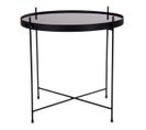 Table Basse Ronde Ø48cm Acier Noir Et Plateau Verre - Meolo