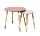 Tables Gigognes Scandinaves Bicolores Rose - Pony