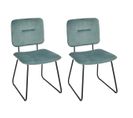 Lot De 2 Chaises Velours Bleu Céladon - Vince