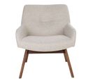 Fauteuil Noyer Massif Naturel Et Tissu Sable - Harrow